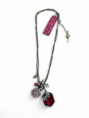 Betsy Johnson Chunky Gold Charmed Necklace